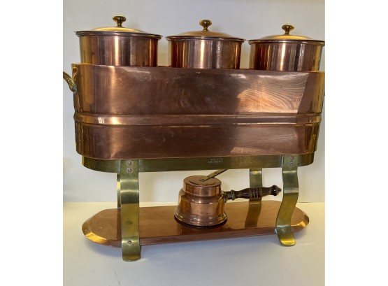 Wallow Brooklyn NY Solid Copper Triple Chafing Set