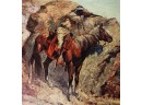 Rockwell Museum 1974 Print:  'Apache', Frederic Remington, Large Framed 38 By 32'