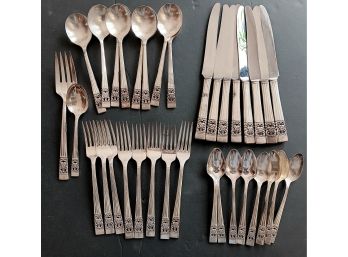 Vintage 1940s Silverware - Fine 36 Pc Service For 8, Community Coronation Plate , VG Condition, 2nd Set