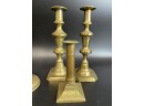 Collection Of Vintage Brass Candlesticks
