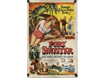 Vintage 'Port Sinister' Movie Poster Mounted On Canvas