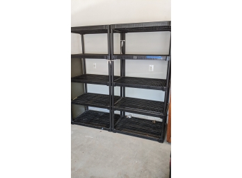 Pair Of  Black Plastic Storage Shelves