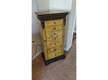 Gorgeous Painted Jewelry Armoire