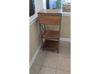 Metal & Wood Stand With Drawer