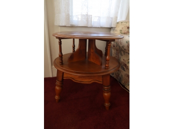 Circular Stained Hardwood Side Table 25' X 26'