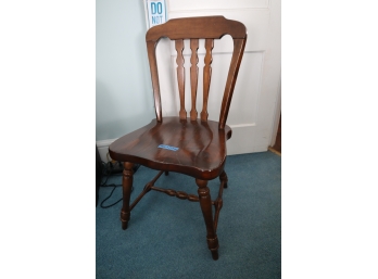 Stained Hardwood Chair 34' X 17.5'