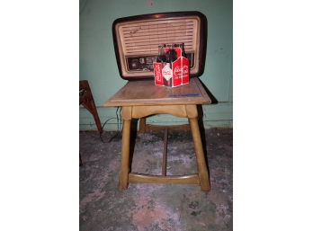 Side Table, Radio & CocaCola
