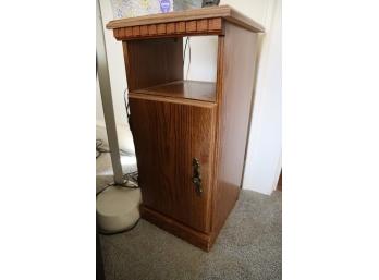 Side Table With Open Shelf And Single Cabinet 27' X 12.75' X 13.5'