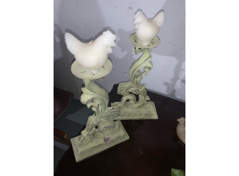 Pair Of CandleSticks With Bird Candles