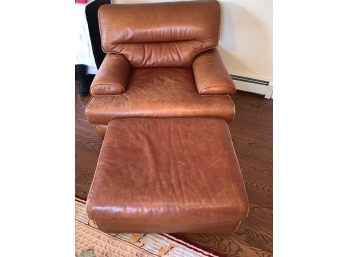 Leather Arm Chair & Ottoman