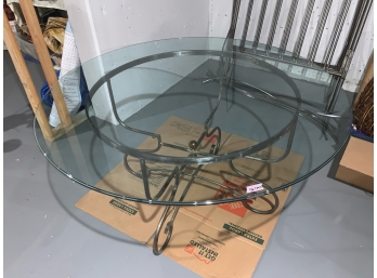 Glass Topped Circular Table 29.5' H X 56' D