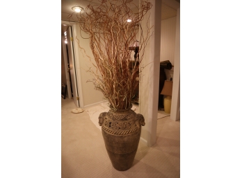 Decorative Urn - 31'h  With Faux Reeds
