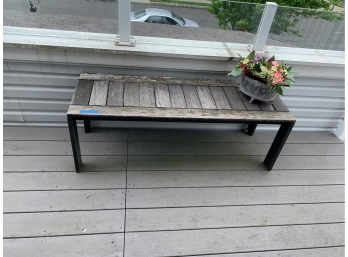 Outdoor Bench 52' X  & 18' 18' & Faux Plant