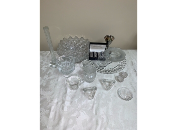 Cut Glass, Crystal & Silver Pieces - Lalique Vase Included In This Lot
