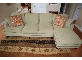 Vanguard Furniture Green Upholstered 36' H Sofa Overall 112' L With Chaise  60' L