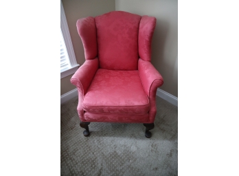 Red Upholstered Wing Back  Arm Chair - 40' H