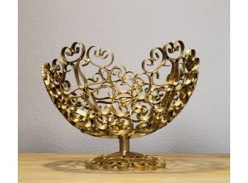Vintage 8' Tall  Swirly Decorative Tabletop Footed Bowl