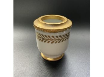 Vintage Limoges France Porcelain Vase 24 Kt Gold Accents