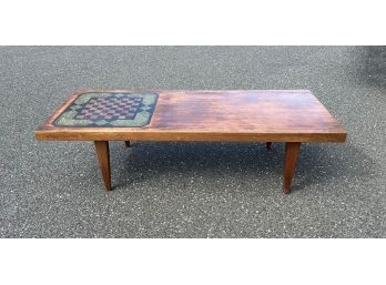 1960's Mid-Century Modern Coffee Table With Chess Board