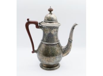Adie Brothers Ltd (London) Sterling Silver Bachelor Coffee Pot With Timber Handle