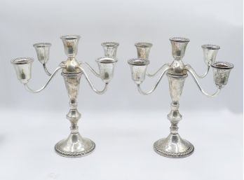 Duchin Creation Weighted Sterling Silver Candelabra / Candle Holders