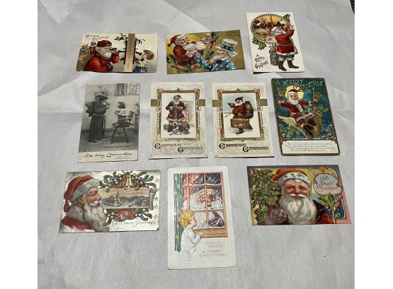 Antique Santa Christmas Postcard Lot (qty 10)