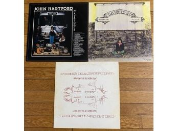 LOT OF 3 JOHN HARTFORD VINYL RECORDS IN VG OR BETTER CONDITION