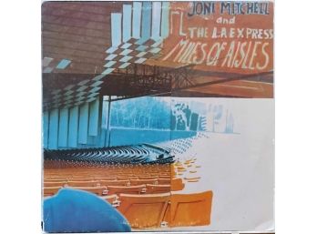 IST YEAR 1974 JONI MITCHELL AND THE L.A. EXPRESS-MILES OF AISLES GATEFOLD 2X VINYL LP SET AB 202