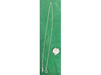 Sterling Silver Necklace 18 Inches Long And Charm 4g 925  00GZ