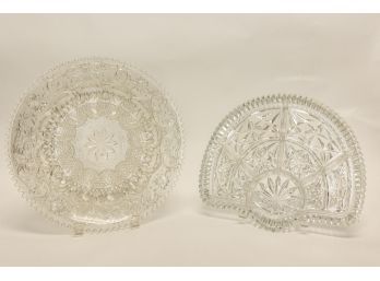 Pair of glass serving pieces