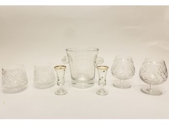 Assortment of Crystal and Glass Drinking Set