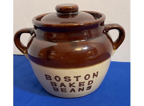 Lot 64- Boston Baked Beans Vintage Covered Baking Crock- Nice Condition!