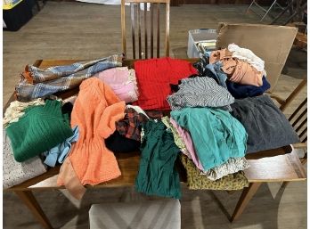 Vintage Clothing Lot-sweaters, Dresses, Poncho