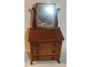 Solid Mahogany Salesmans Sample/dolls Chest With Mirror