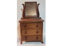 Solid Mahogany Salesmans Sample/dolls Chest With Mirror