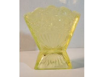 Opalescent Vaseline Glass Daisy And Button Toothpick Holder