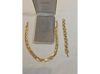 Krementz Bracelet And Avon Costume Necklace