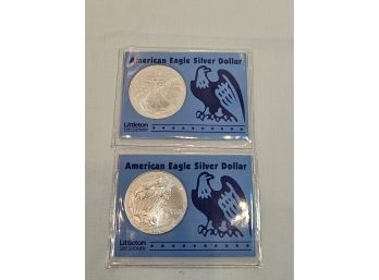 Two 1998 Walking Liberty Silver Dollar Coins