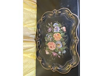 Hand Painted Signed Metal Tray