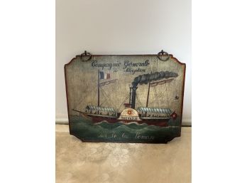 Vintage Boat Wood Painting