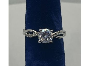 Fashion Jewelry Engagement Ring 1 Carat CZ Center Stone Round Size 7