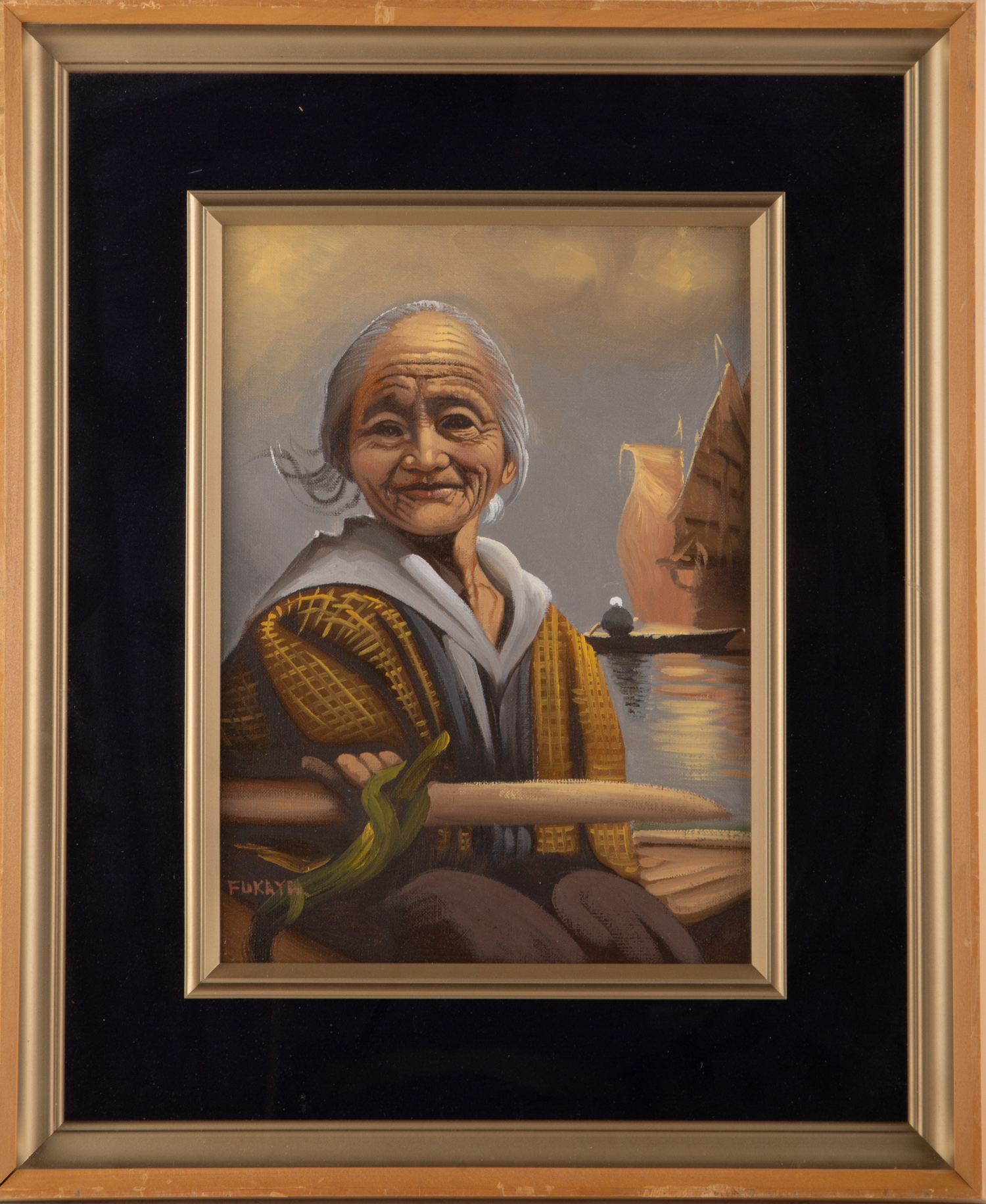 Portrait Oil On Canvas 'Old Couples'