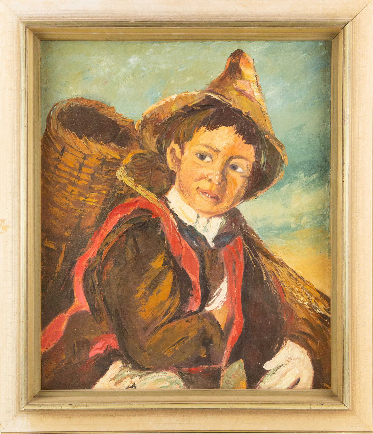 Portrait Oil On Canvas Signed Ross
