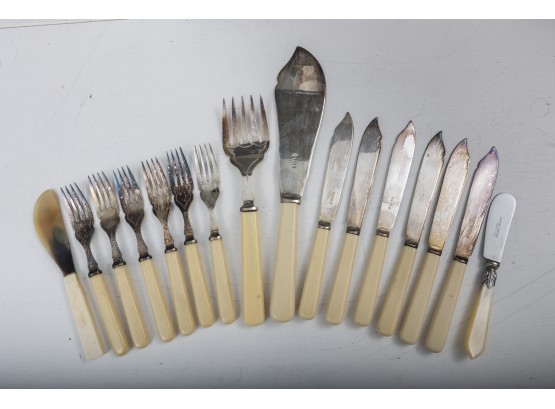 Vintage Fish Knives And Forks Serving Set