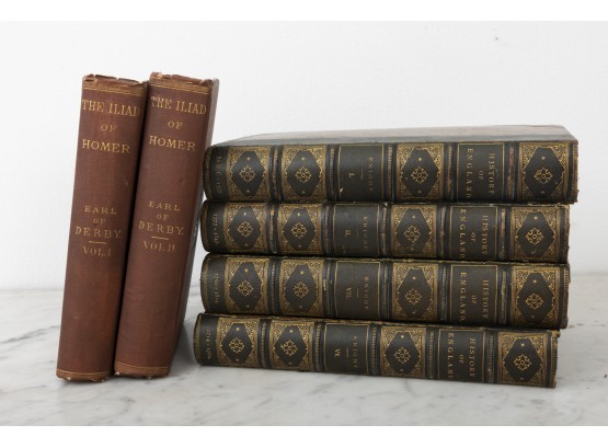 Set Of 6 Antique Books