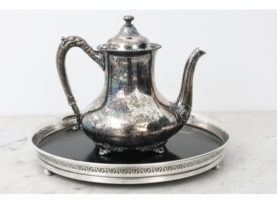 Reed And Barton Coffee Pot With Round Tray