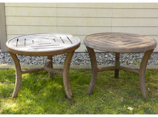Metal Side Table With Wood Grain Metal
