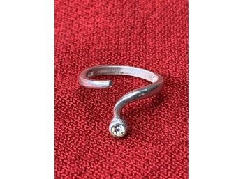 Avon CRP Vintage Sterling Silver Abstract Snake Ring With Clear Gemstone