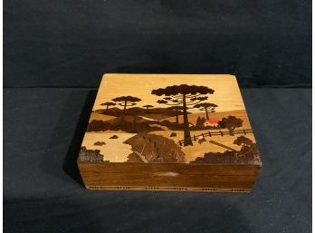 Wooden Inlaid Landscape Box