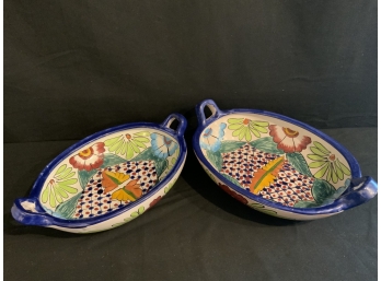 Pair Of Mexican Studio Pottery Bowls